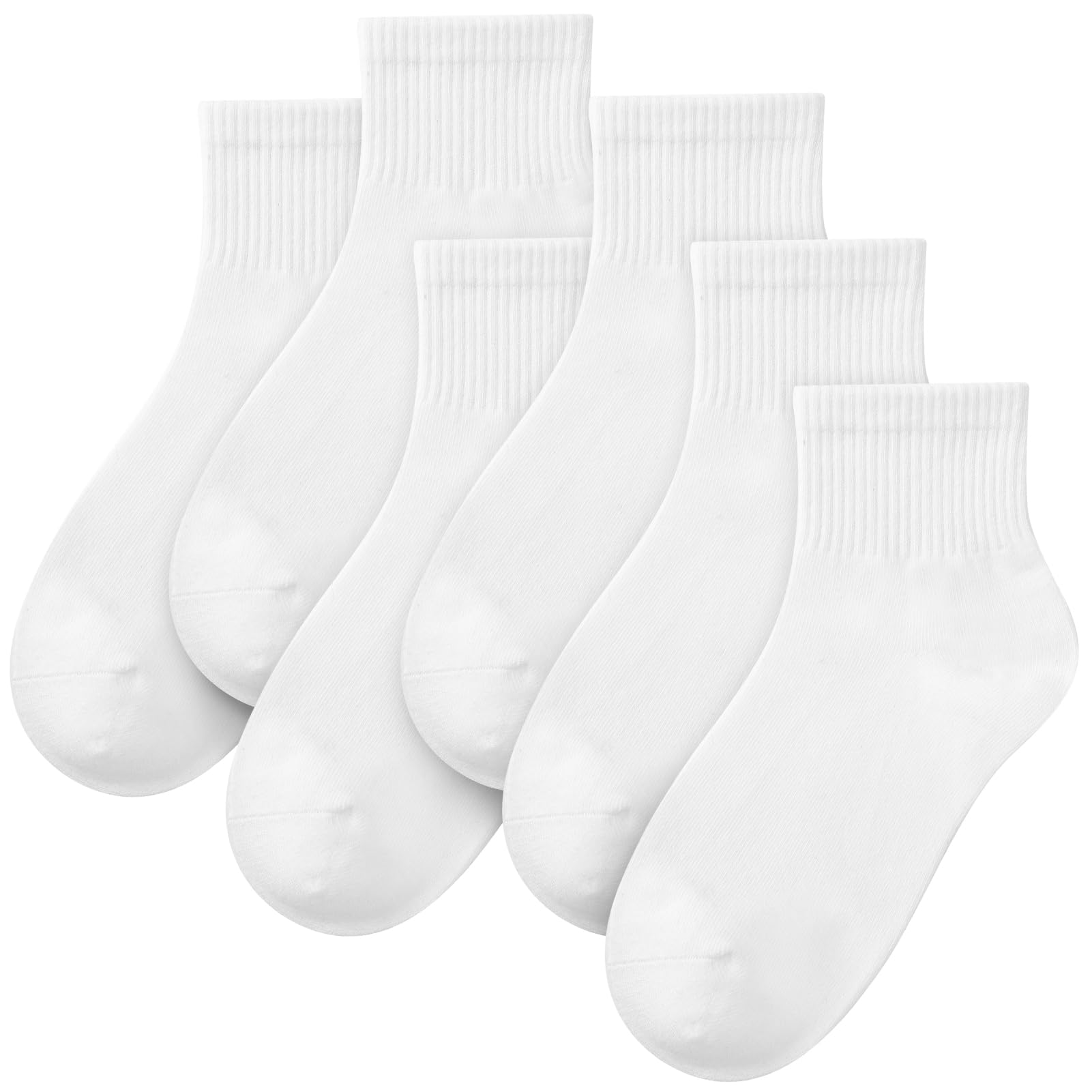 6 Pairs Crew Ankle Socks, Cotton Athletic Running Casual Socks, Breathable Liners Sports for Men Women