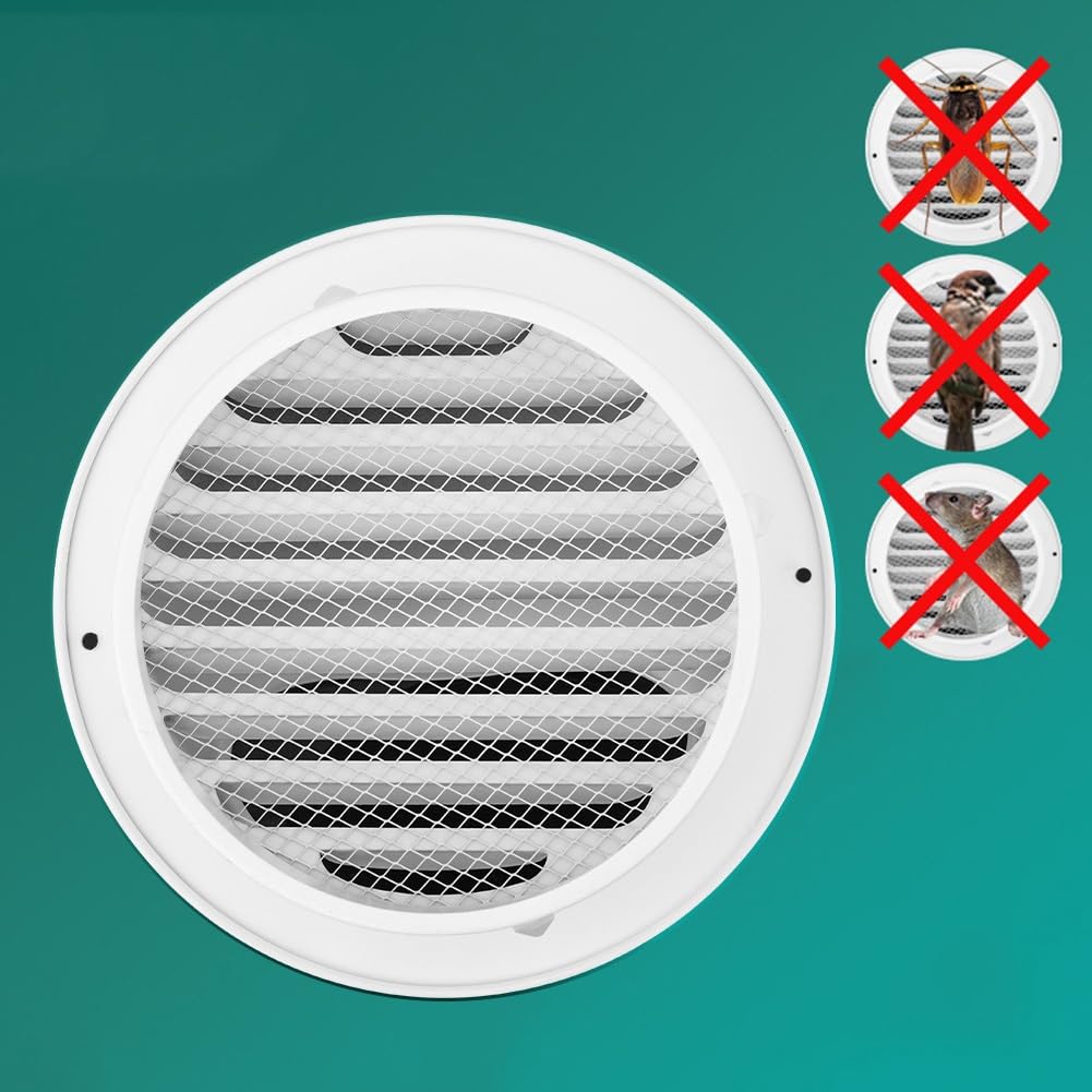 Grille D'aération Murale Ronde D'extérieur, 50/70/80/100/150/160/170/180/200 mm, Acier Inoxydable 304, Grille de Ventilation À Lamelles, Moustiquaire Intégrée, Sèche-linge, Hotte Aspirante