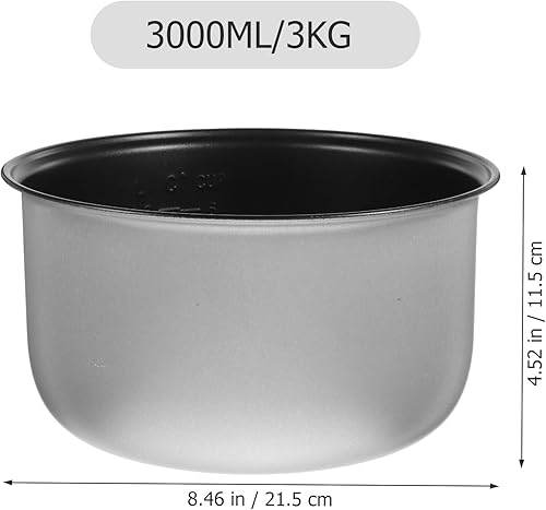 Miniatura 3 de Yardwe Olla interna antiadherente para olla arrocera, accesorios de repuesto (5.5 tazas/3L)
