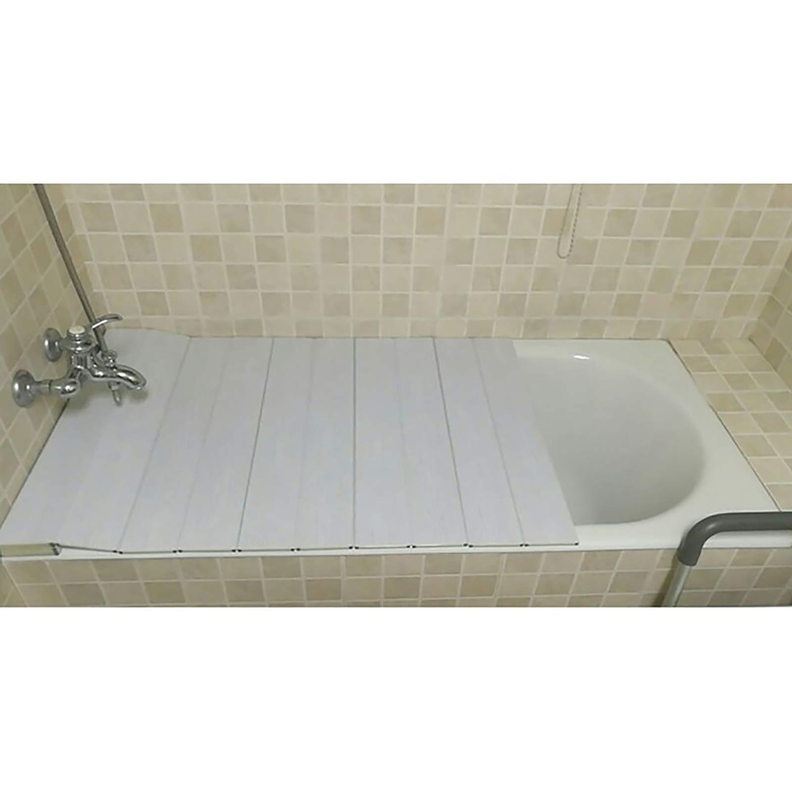 Tapa para baño con persiana de PVC blanco y medidas de 165x70 cm para el hogar