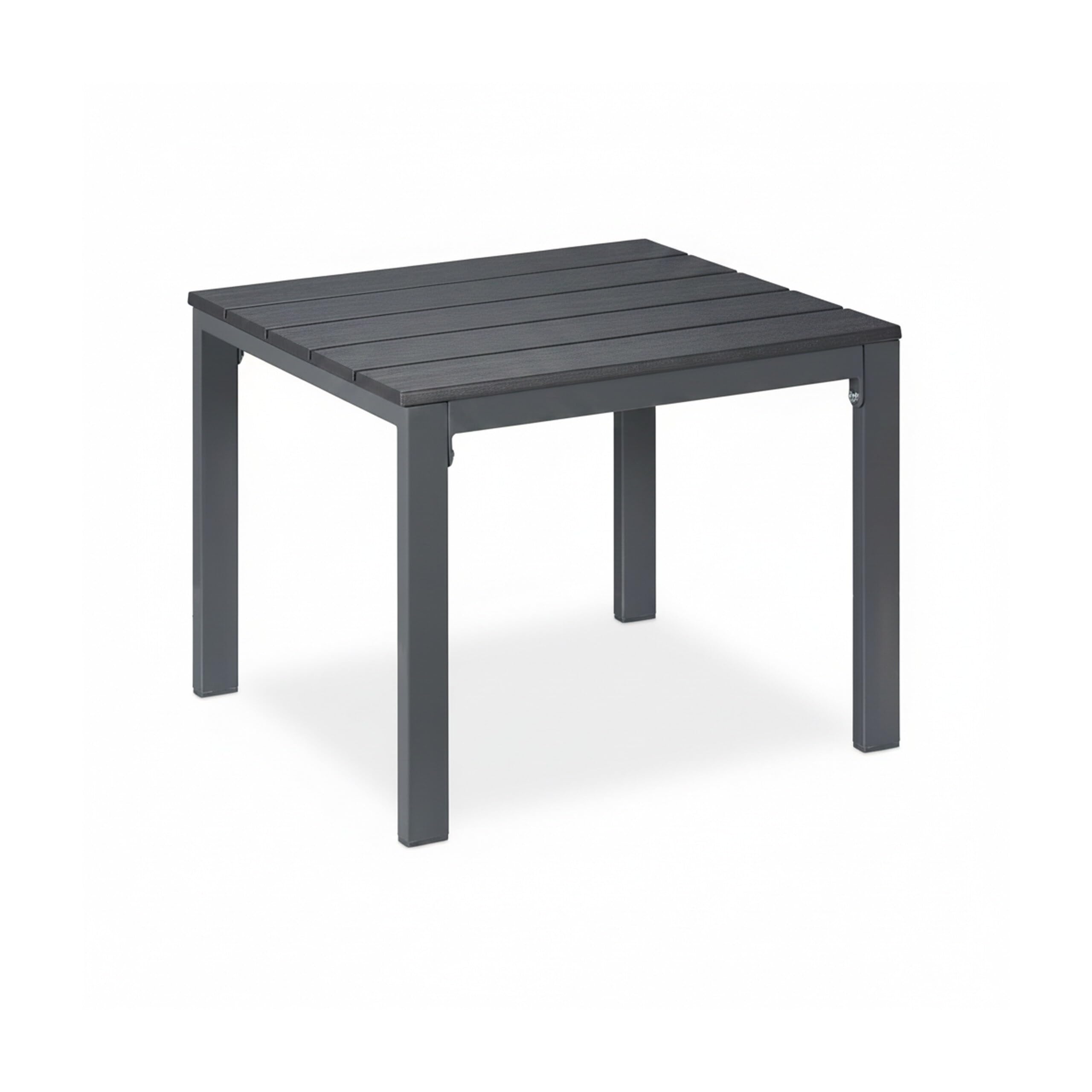 Relaxdays Table de Balcon, résistante aux intempéries, Jardin, HLP: 39 x 52 x 48 cm, Plastique & Acier, Grise