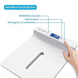 MomMed Pet Scale, Multi-Function Toddler Scale, Digital Pet Scale, Small Animals Scale with Hold Function, Blue Backlight, Weight and Height Track (29 inch)