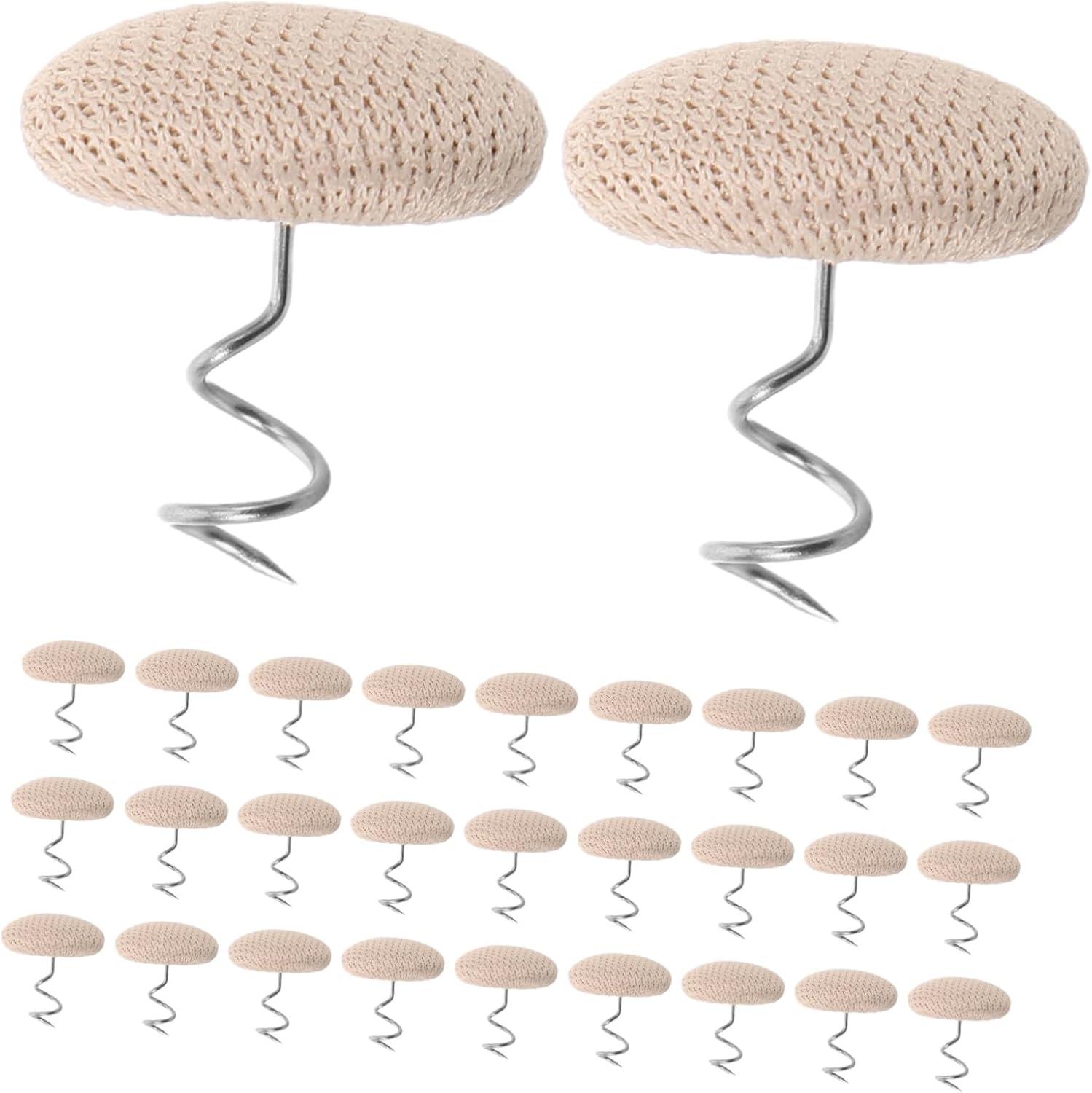 30pcs Fabric Covered Twist Pins Bed Skirt Pins Spiral Design Non-Slip Upholstery Tacks for Securing Sofa Slipcover and Bedskirt in Bedroom or Living Room