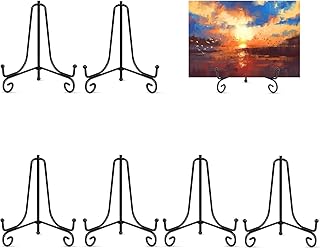 Vivinin 6 Pack Metal Plate and Picture Frame Stands - 5 Inch Display Holder for Art, Photos, Books and Platter