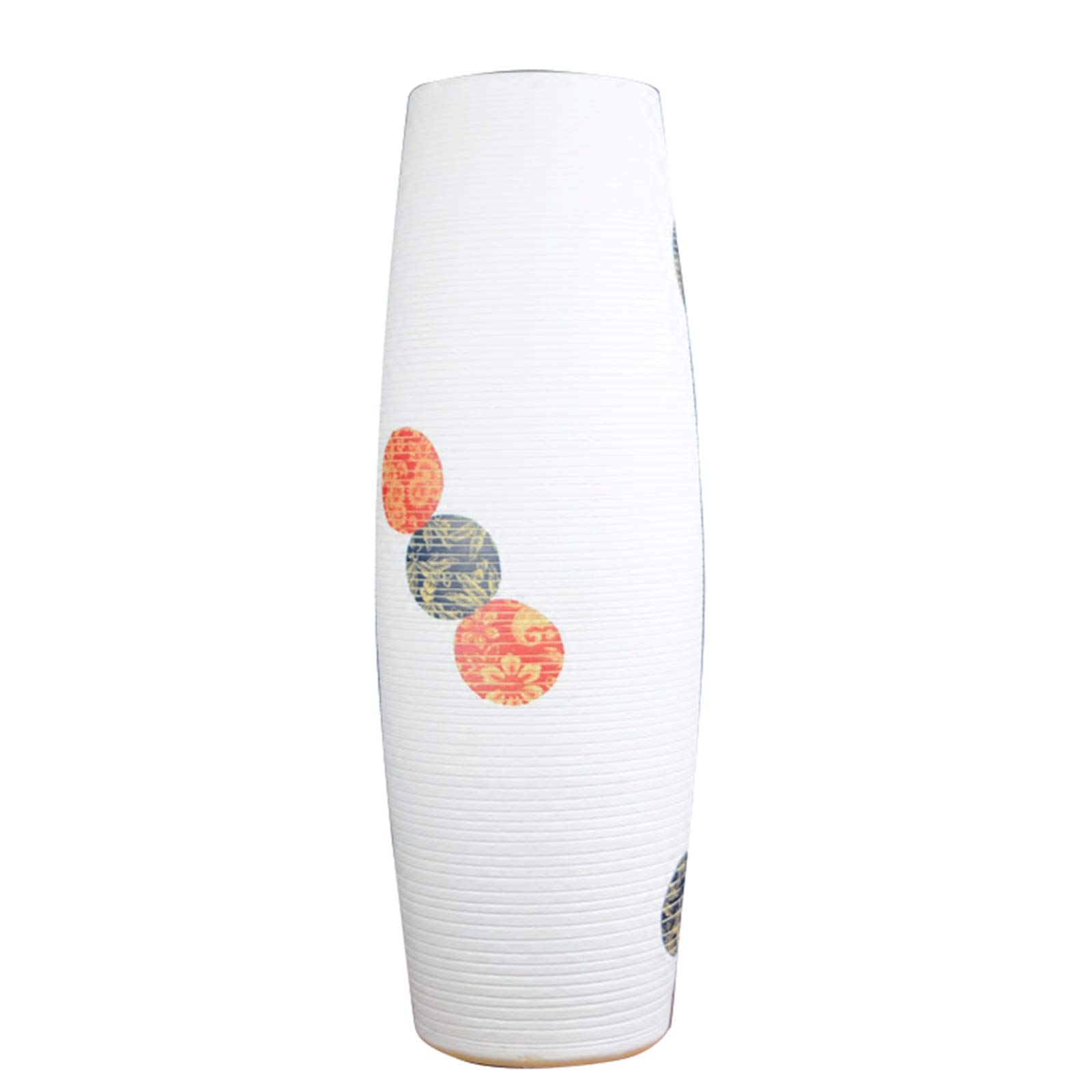 asdchZen Indoor Gardening Floor-Standing White Ceramic Vase, Welcome In Hotel Lobby Entrance Decorative Vase Art Flower Arrangement Decorative Vase,50CM