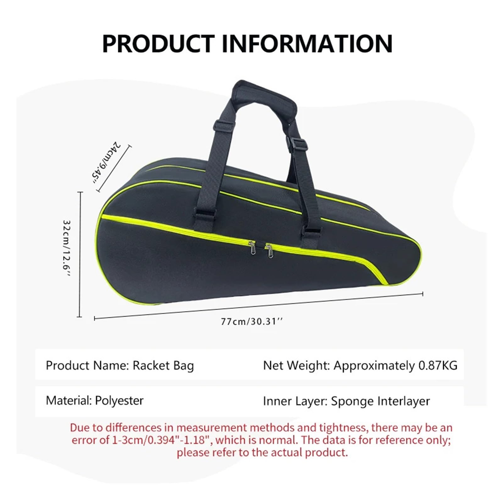 Mochila Tenis Bolsa for Raquetas De Tenis, Mochila Gran Capacidad 3 A 6 Piezas, Gymbag Bádminton, Raqueta Squash con Zapatos Separados