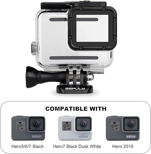 Miniatura 5 de Carcasa impermeable con filtro de buceo para GoPro Hero 7 6 5 Negro, Hero (2018) Cámara - 147.6 ft fotografía submarina - con filtros rojos, rojos y