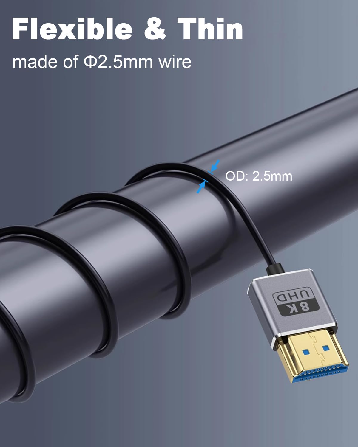 Duttek Cavo HDMI 2.1 Ultra Sottile 30 Cm – 8K@60Hz 48 Gbps Per PS5, Fotocamere