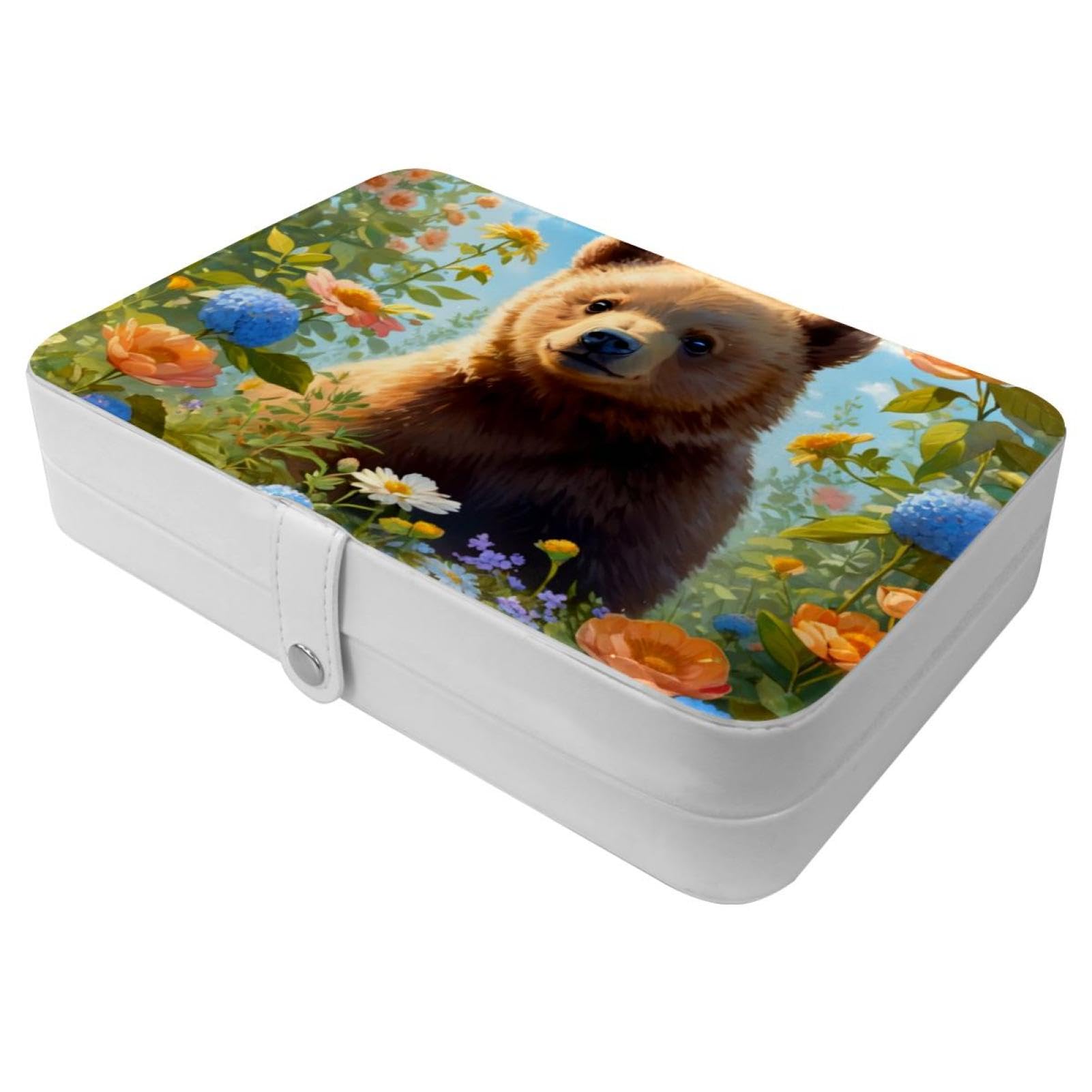 Cadeau de demoiselle d'honneur : boîte à bijoux de voyage ours mignon