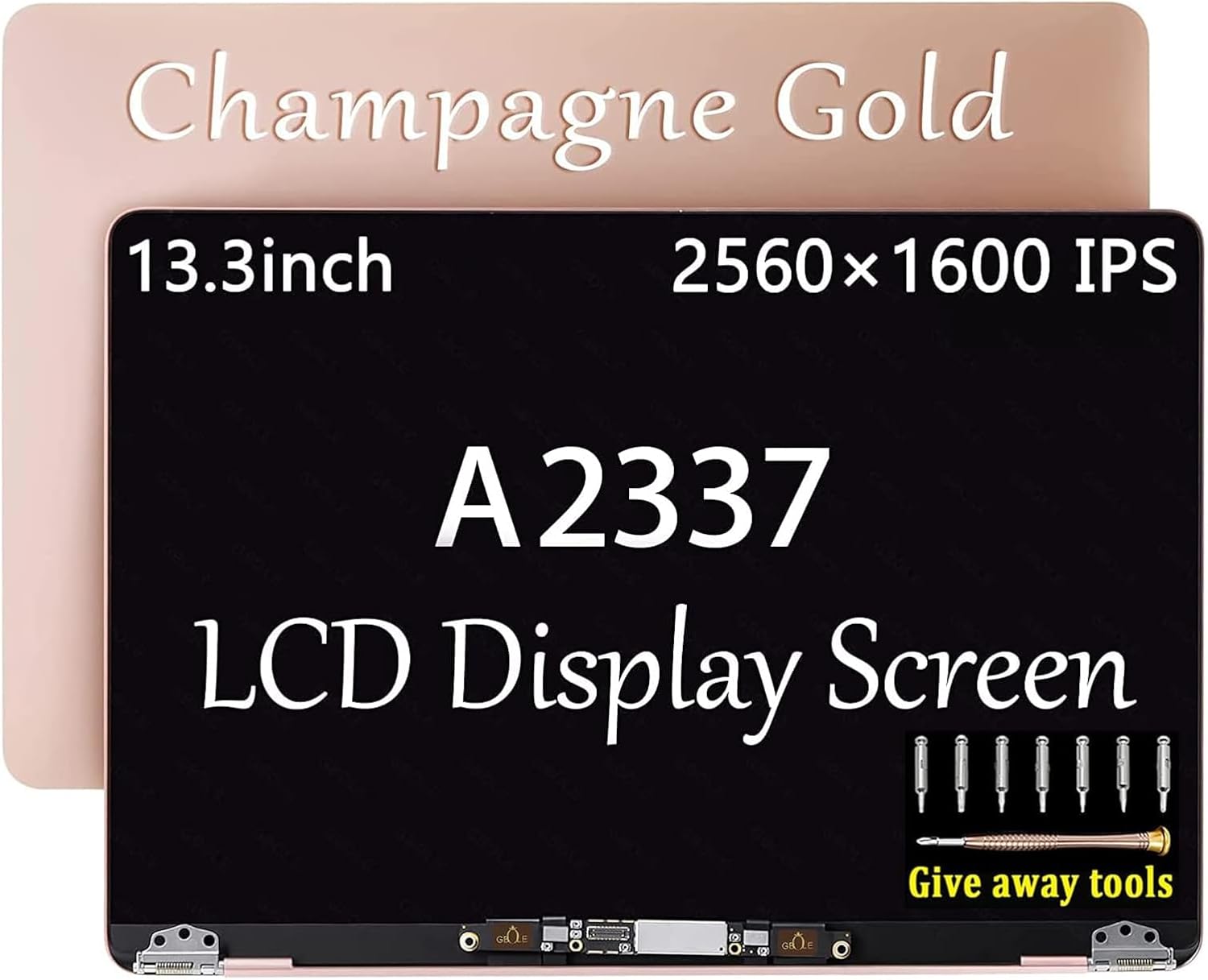 A2337 Screen Replacement Gold for MacBook Air A2337 M1 2020 LCD Display Screen Assembly EMC 3598 MGN63 MGND3LL MGN93 MGNA3 MGN73 MGNE3 (Rose Gold)