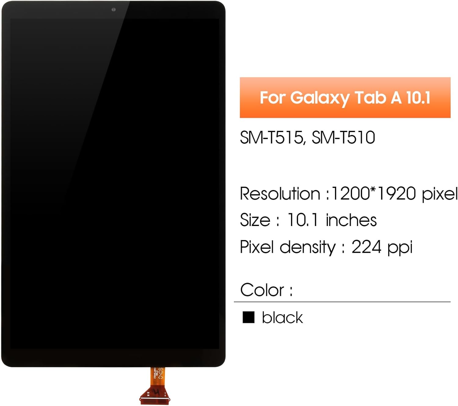 LCD for Samsung Galaxy Tab A 10.1 2019 Screen Replacement for Samsung Tab T510 LCD Screen SM-T510,SM-T515 Touch Display Digitizer Assembly Repair Parts(Black No Frame)