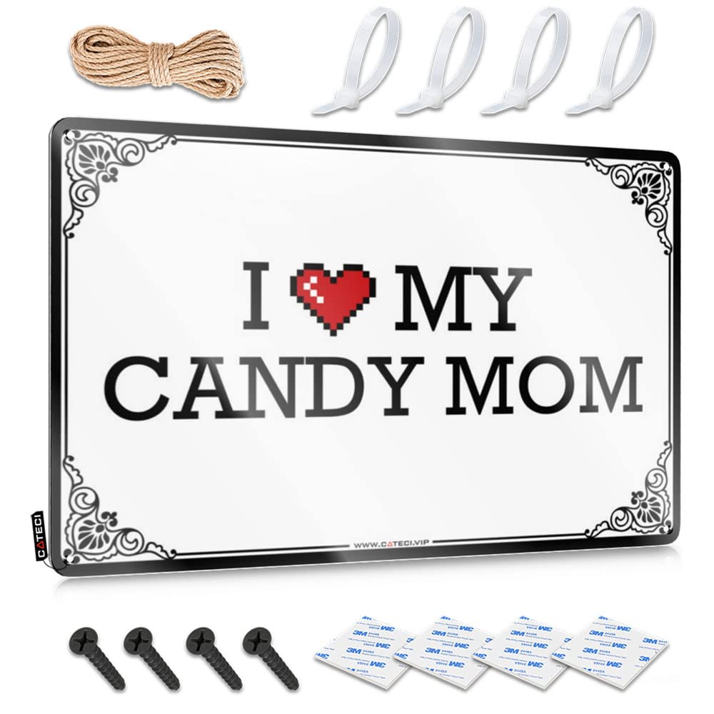 Best Waterproof Metal Wall Decoration - I Love My Candy Mom Gorgeous Metal Wall Art Ready To Hang For Basement Bar(20X30CM)
