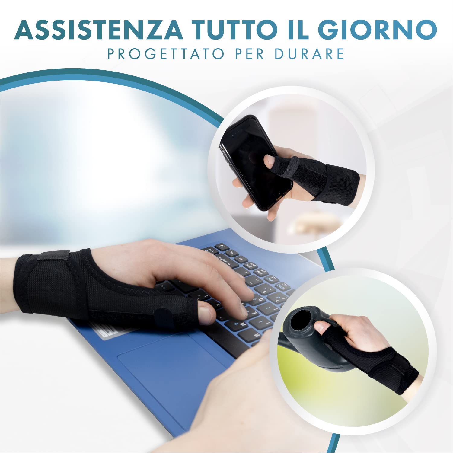 2Pcs Tutore Pollice Destro Sinistro Elastico Mit Stecche,Tutore