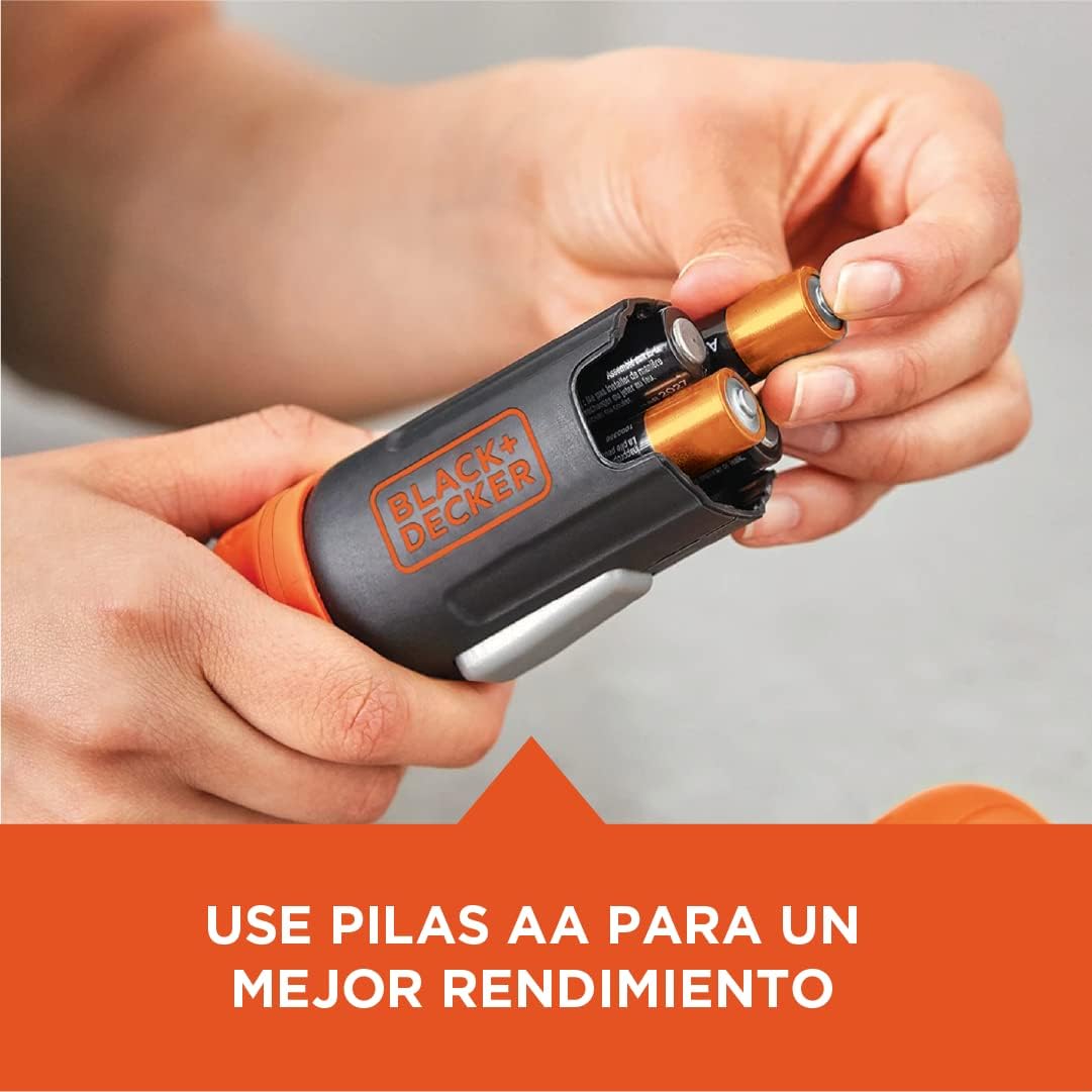 BLACK+DECKER Cordless Screwdriver, Alkaline (BCF601AA), 6 x 1 x 8 inches
