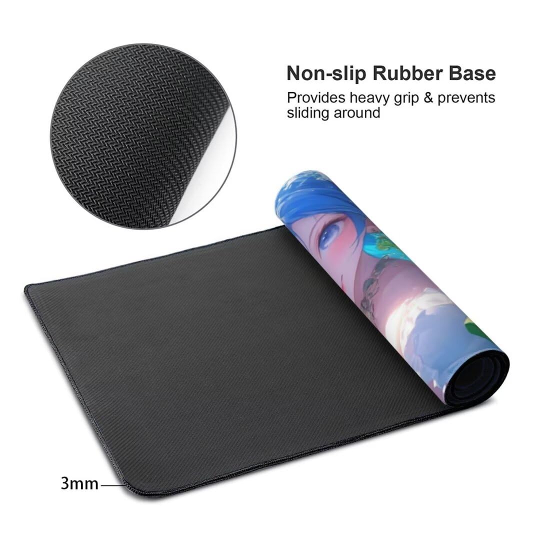 Alfombrilla de ratón 1400x600x3 MM, Alfombrilla Ratón XXL Extendida de Gran Tamaño con Bordes Cosidos, Base de Goma Antideslizante Almohadilla para Teclado, La Belleza del Agua S-4511