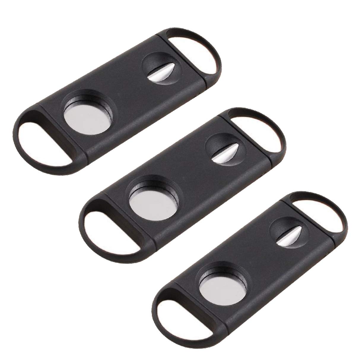 Prestige Import GroupPlastic Guillotine & V-Cut Combo Cigar Cutters - 3 Pack - up to 54/50 Ring Gauge