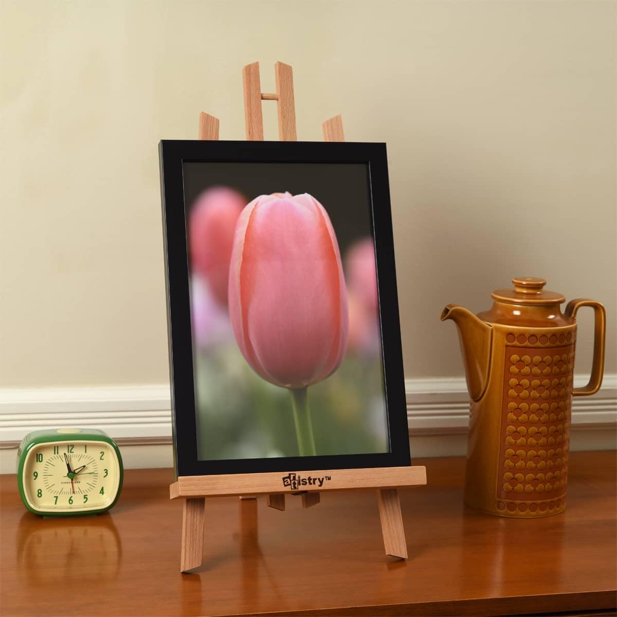 Stein Design 10-Pack Beechwood Display Easels - Elm Finish, 7.5x11 Inches, Adjustable A-Frame For Canvases & Wedding Signs