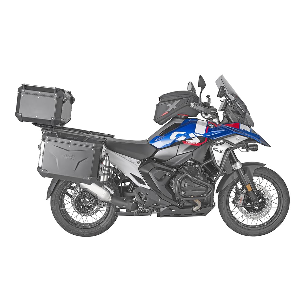 GIVI Valigia Valigie Laterale In Alluminio Trekker Outback CAM-SIDE Evo Per Moto Adventure ADV (NERO 48LT SX)
