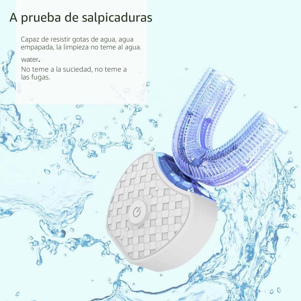 Cepillo de Dientes Ultrasónico Automático, Cepillo de Dientes Eléctrico Ultrasónico 360° para Adultos (Blanco)