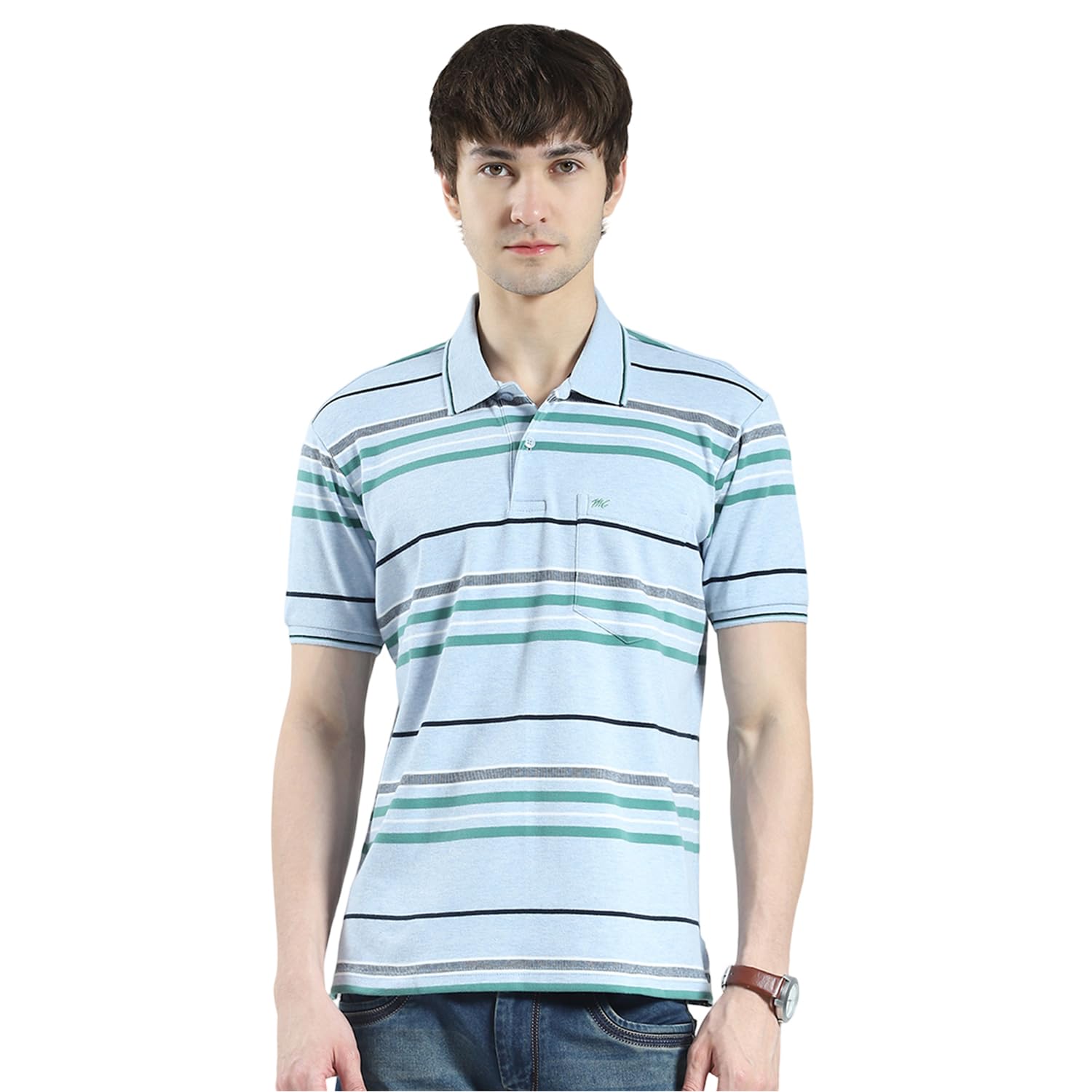 Men's Regular Fit Striped Polo T-Shirt | Half Sleeve | Collared Neck | Casual Wear T Shirt for Men's-image-42