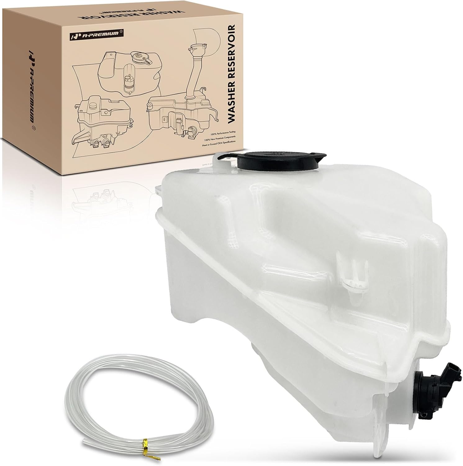 A-Premium Windshield Washer Reservoir Compatible with Select Toyota Models - Prius 2004-2005, with (Washer Pump/Cap/Hose) - Replace# 8531547050