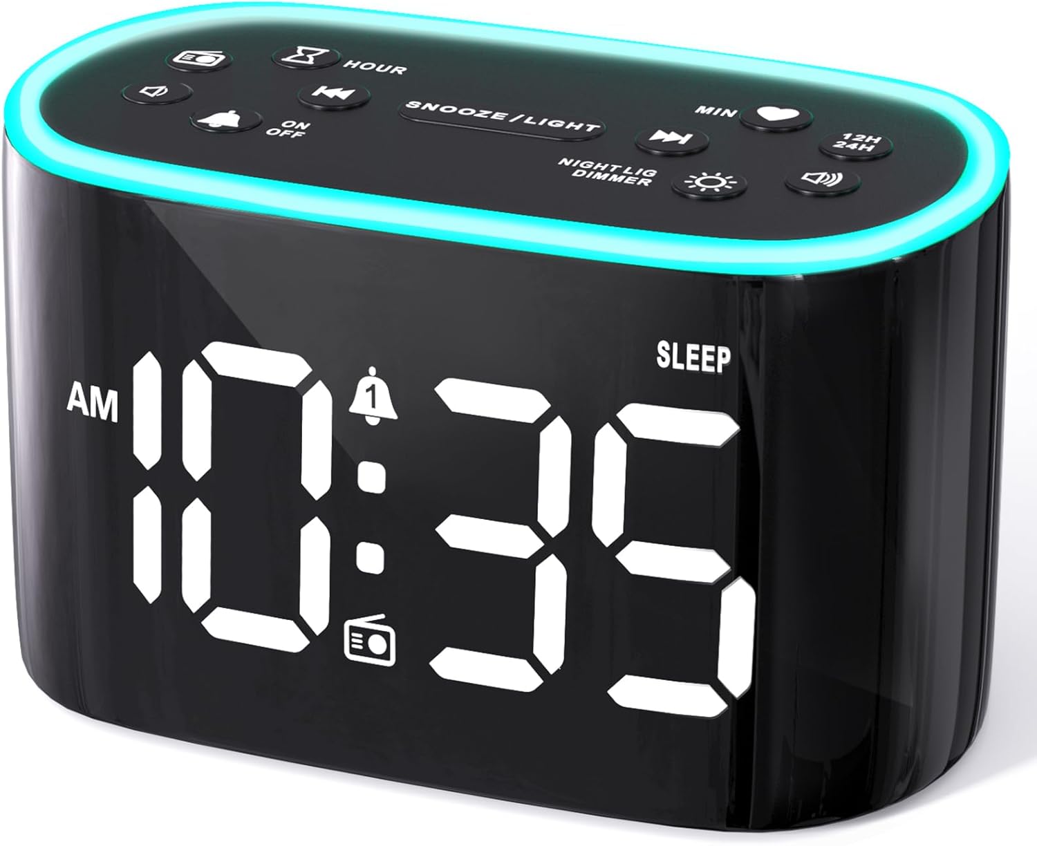 Odokee Loud Alarm Clock Radio for Heavy Sleepers, 7 Color