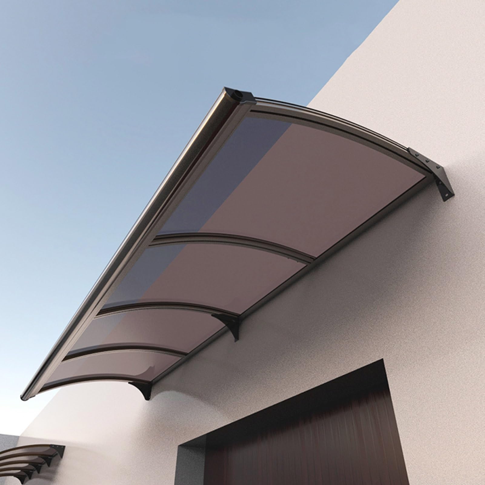 Tejadillo Exterior, Marquesinas Exterior, Marquesinas Exterior, Marquesina con Soporte De Aluminio, Tejadillo De Exterior, Parasoles for Exterior, Marquesinas Para Terrazas(Brown,65x80cm/25.