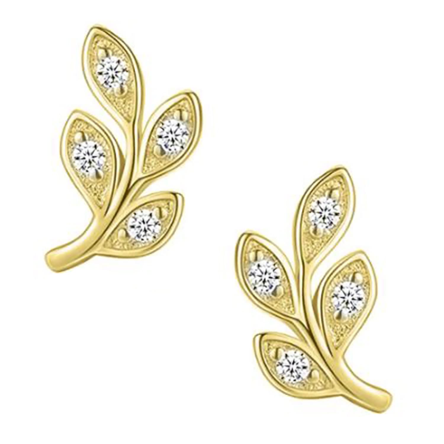 Peora American Diamond Studded Gold Plated Leaf Shape Stud Earrings Fashion Stylish Jewellry Gift For Girls & Women (PX8E71G) (B0BX3QVC1X) Amazon Price History, Amazon Price Tracker