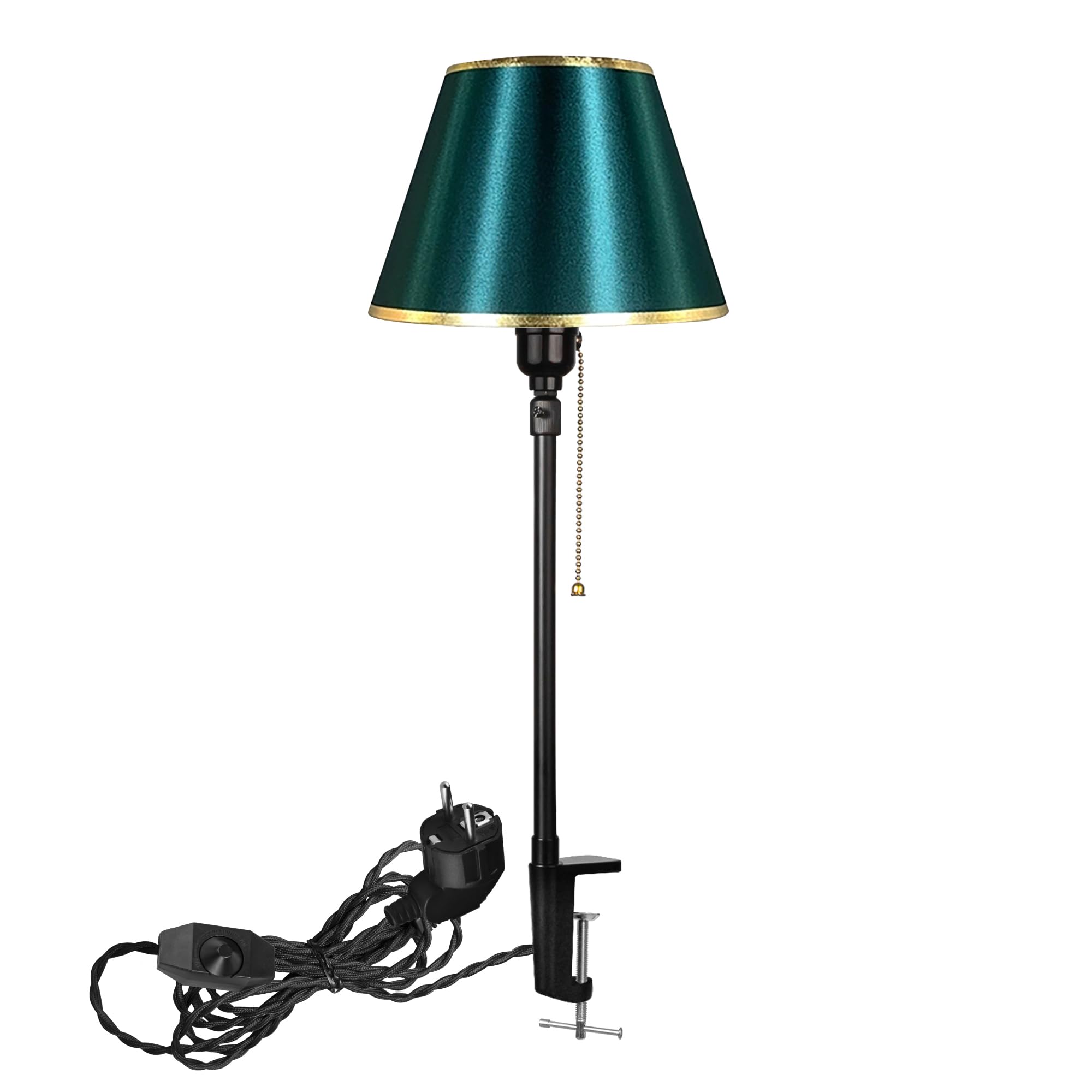 Modern Klemmleuchte,1 Packung Leselampe mit 2,5 m Kabel, Dimmbar Grüne Nachttischlampe,Augenpflege Schreibtischlampe für Heimgebrauch Büro, E27 Lampenhalterung -DZTD0642