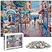 O-Kinee Puzzle Adulte 1000 Pieces, Puzzle de Ville Romantique, Ensembles De Puzzle De Paysage pour La Famille, Casse-Tête Jouet, Ensembles de Puzzle de Défi Cérébral (Ville Romantique)