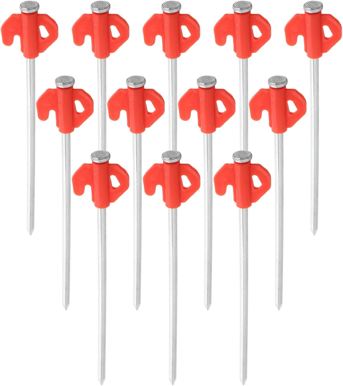 20pcs Outdoor Camping Tent Stakes Ground Pegs Heavy Duty Metal Windproof Yard Ground Nails Set for Hiking Shelter Secure