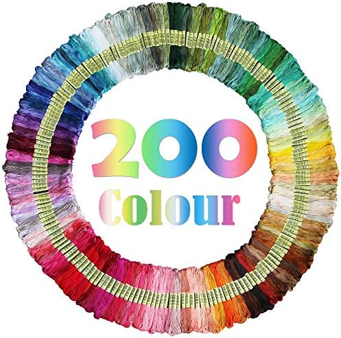 ATDAWN Rainbow Color Embroidery Thread,Cross Stitch Threads, Bracelets Floss, Crafts Floss (200 Colour)