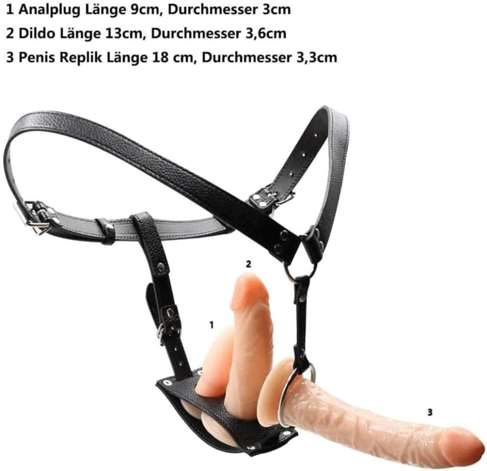 Consoladores con correa SM consolador doble - arnés de juguete sexual - juguete sexual con 3 consoladores de silicona juguete sexual for hombres mujeres parejas