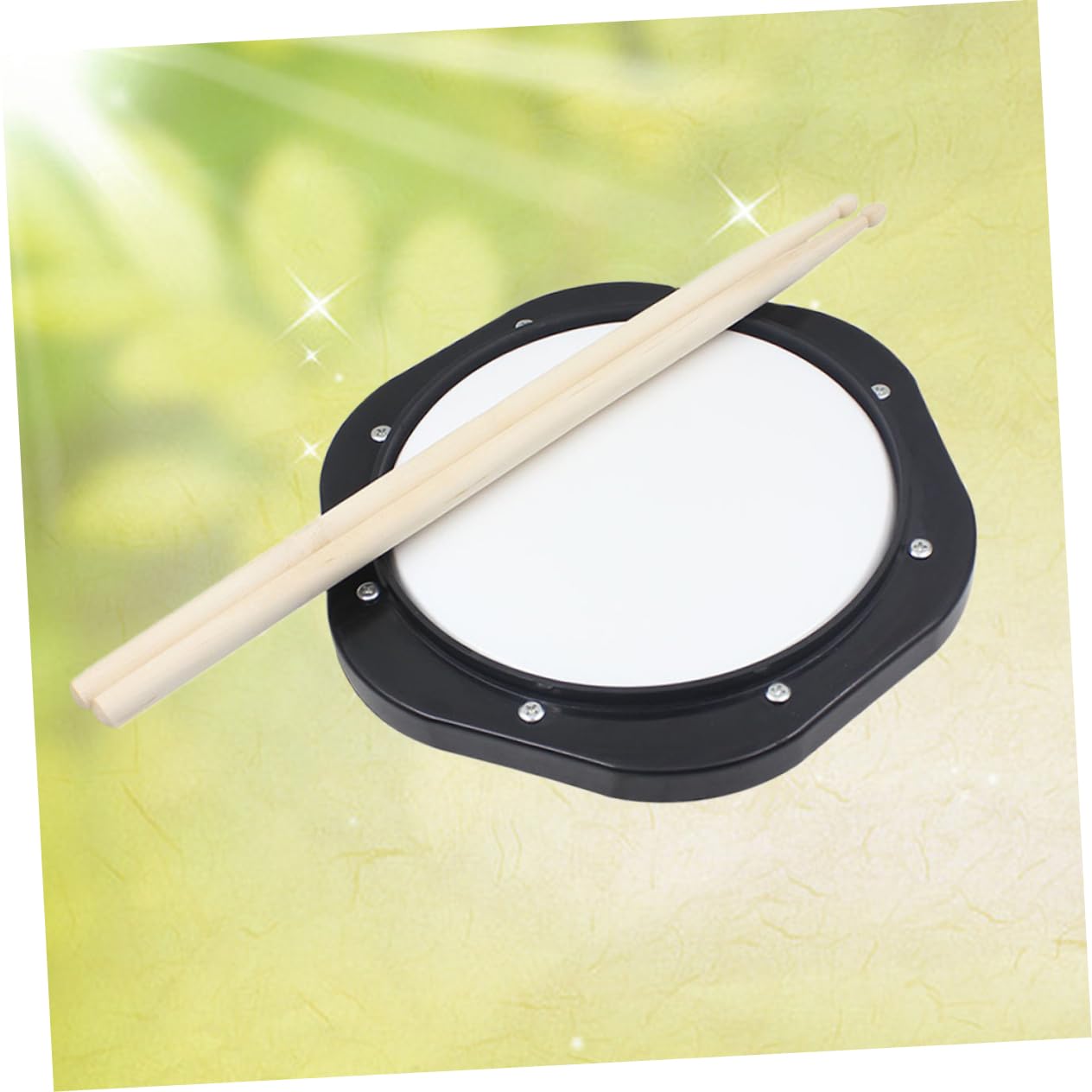 Pad da Allenamento Batteria 10 Pollici Tamburo Nero | Set 2 Bacchette e Borsa Portaoggetti Nera, Plastico, Lavorazione Tradizionale
