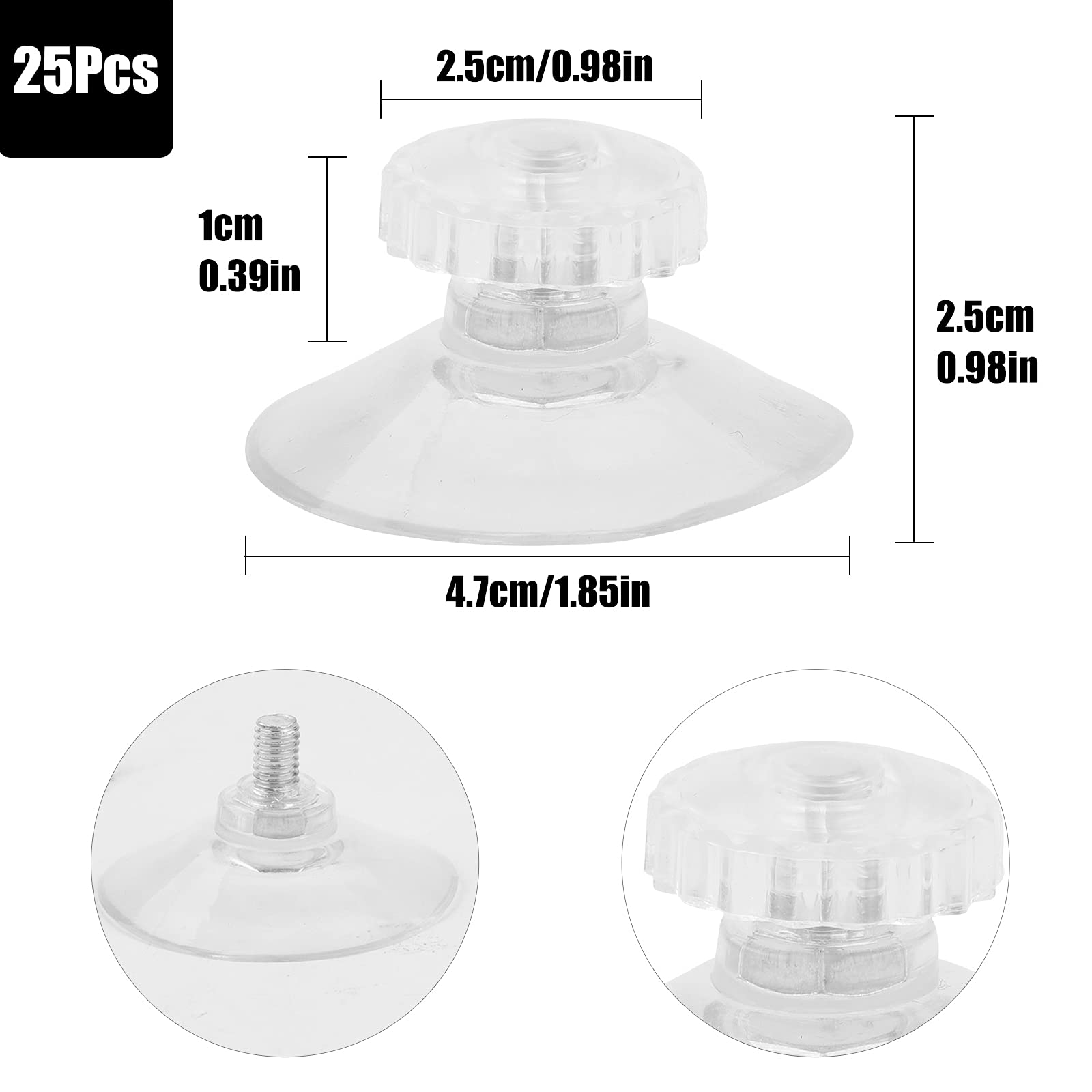 Buy Suction Cups 25 Pack Clear Plastic Sucker Pads Suction Cups for