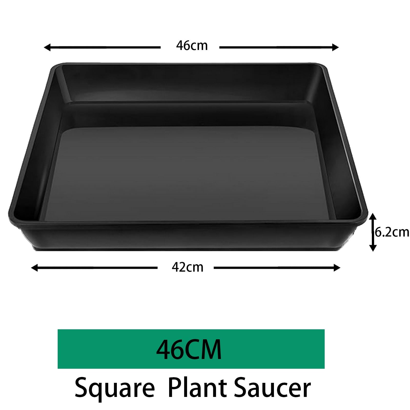 Paquete de 5 platillos cuadrados para plantas de 18 pulgadas