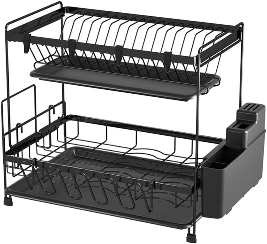Drainer Dish Rack Foldable Multifunctional Kitchen Tray Chopsticks Knives Forks