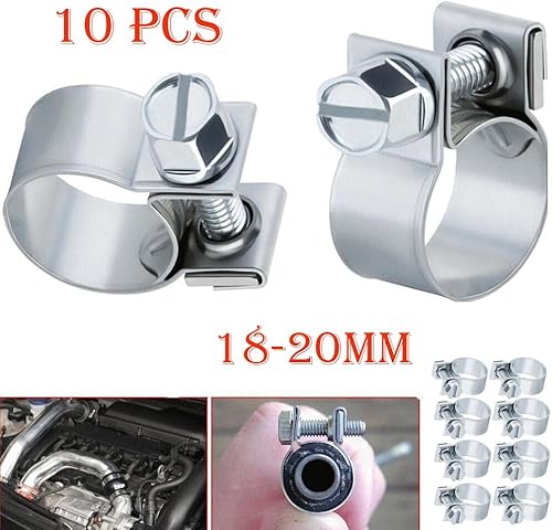 Miniatura 7 de 10 abrazaderas de manguera chapadas en zinc eficientes y duraderas, tamaño de 0.709-0.787 in, adecuadas para sistemas de inyección de combustible,