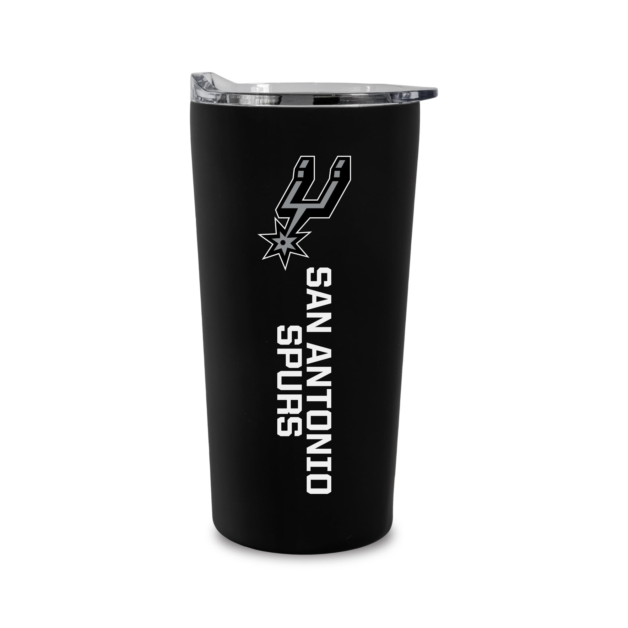 Rico Industries NBA Basketball San Antonio Spurs 18oz Soft Touch, Easy Grip Tumbler