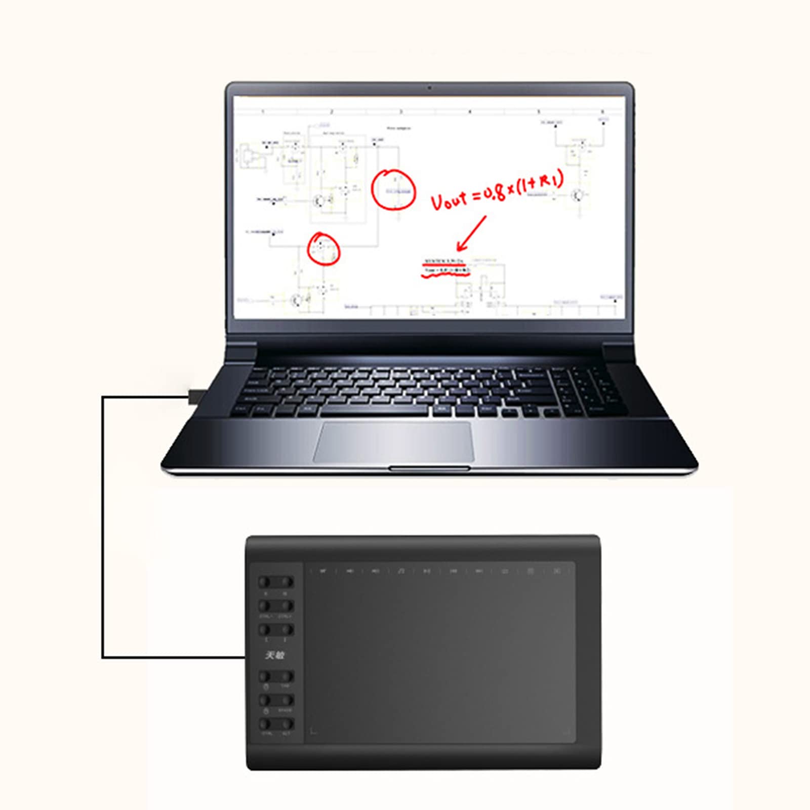 WUURAA Tableta digital de 10 x 6 pulgadas, tableta gráfica para dibujar, lápiz digital, tableta, teléfono, tableta de dibujo para teléfono, computadora, tableta digital para dibujar y jugar