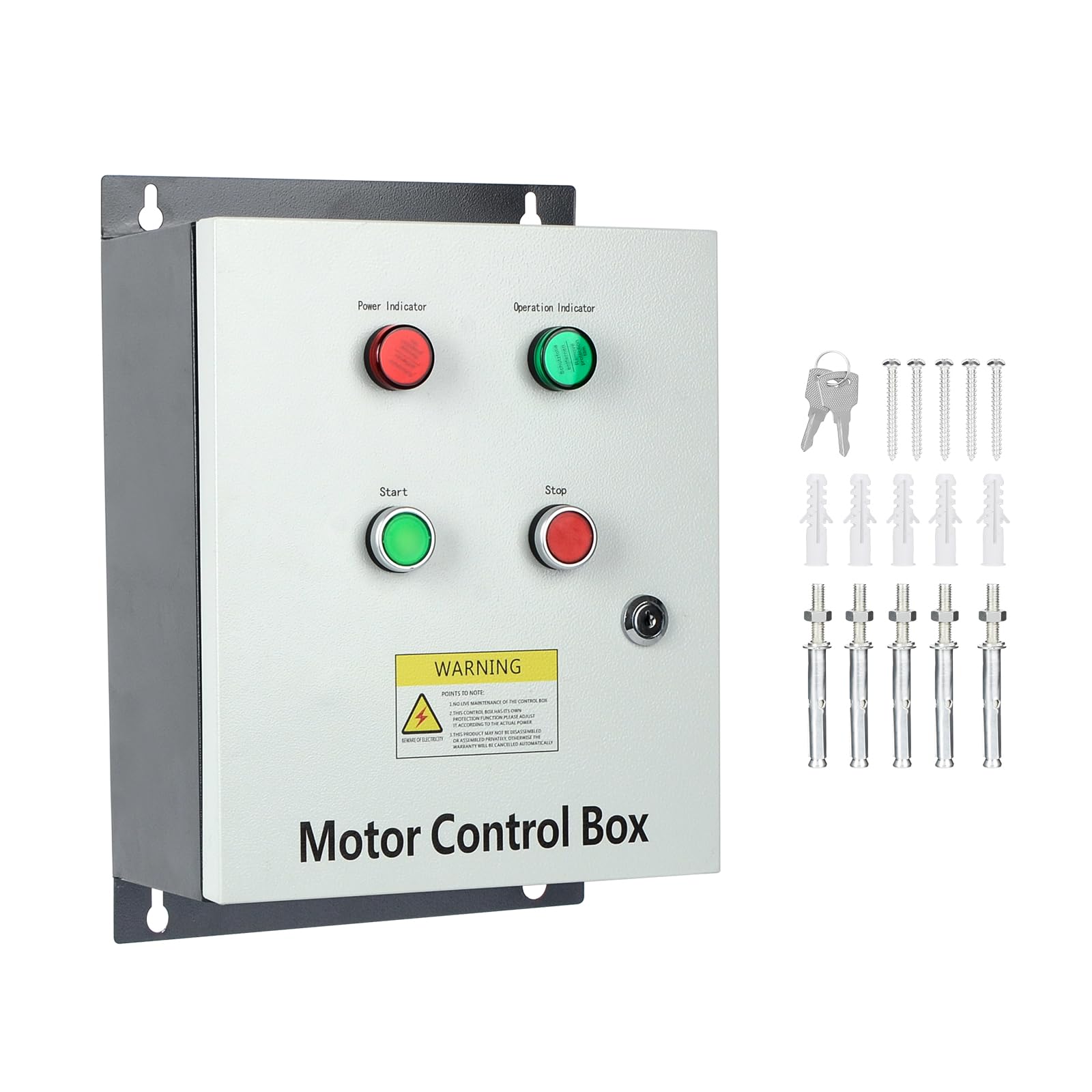 Photo 1 of ***STOCK PHOTO FOR REFERENCE ONLY***
***look before buying**
OELFFOW Motor Control Box, with AC Contactor, 220V 2HP Single-Phase Multifunction Controller for Motor, Refrigeration, Water Pumps, and Fan