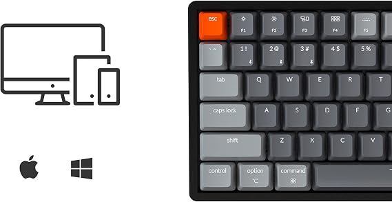Keychron K4 RGB Hot Swappable Mechanical Keyboard, 96% Layout Bluetooth Wireless/USB Wired Computer Keyboard with Super Red Switch Aluminum Frame for Mac Windows-Version 2