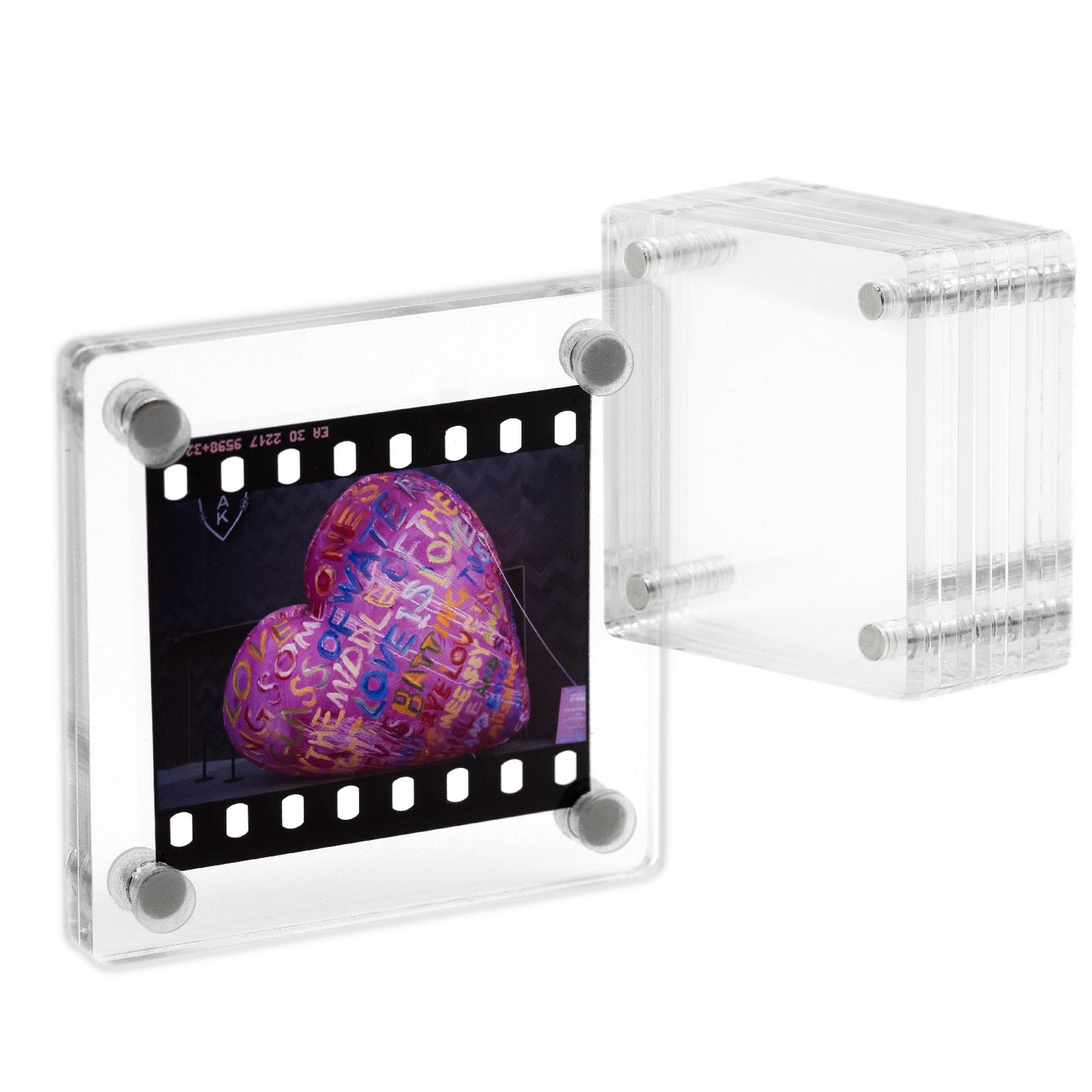 Premium Acrylic Magnetic Reversal Film Holders, 6 Packs Archival Storage High Transparency Display Holder for Reversal Film 35mm