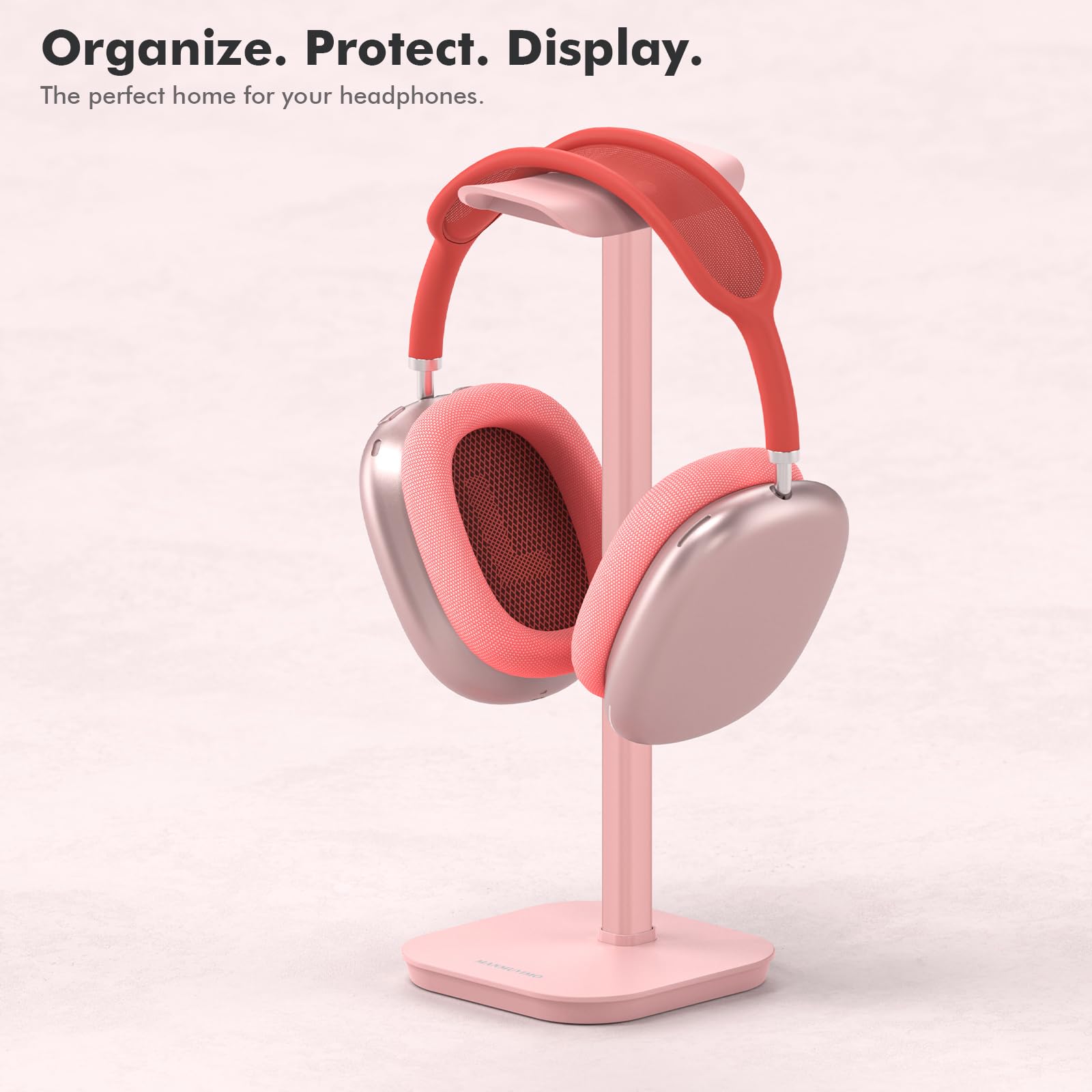 Supporto per cuffie da scrivania in alluminio per cuffie come Airpods Max, Sony, Beats, Bose, Razer, HyperX (rosa)
