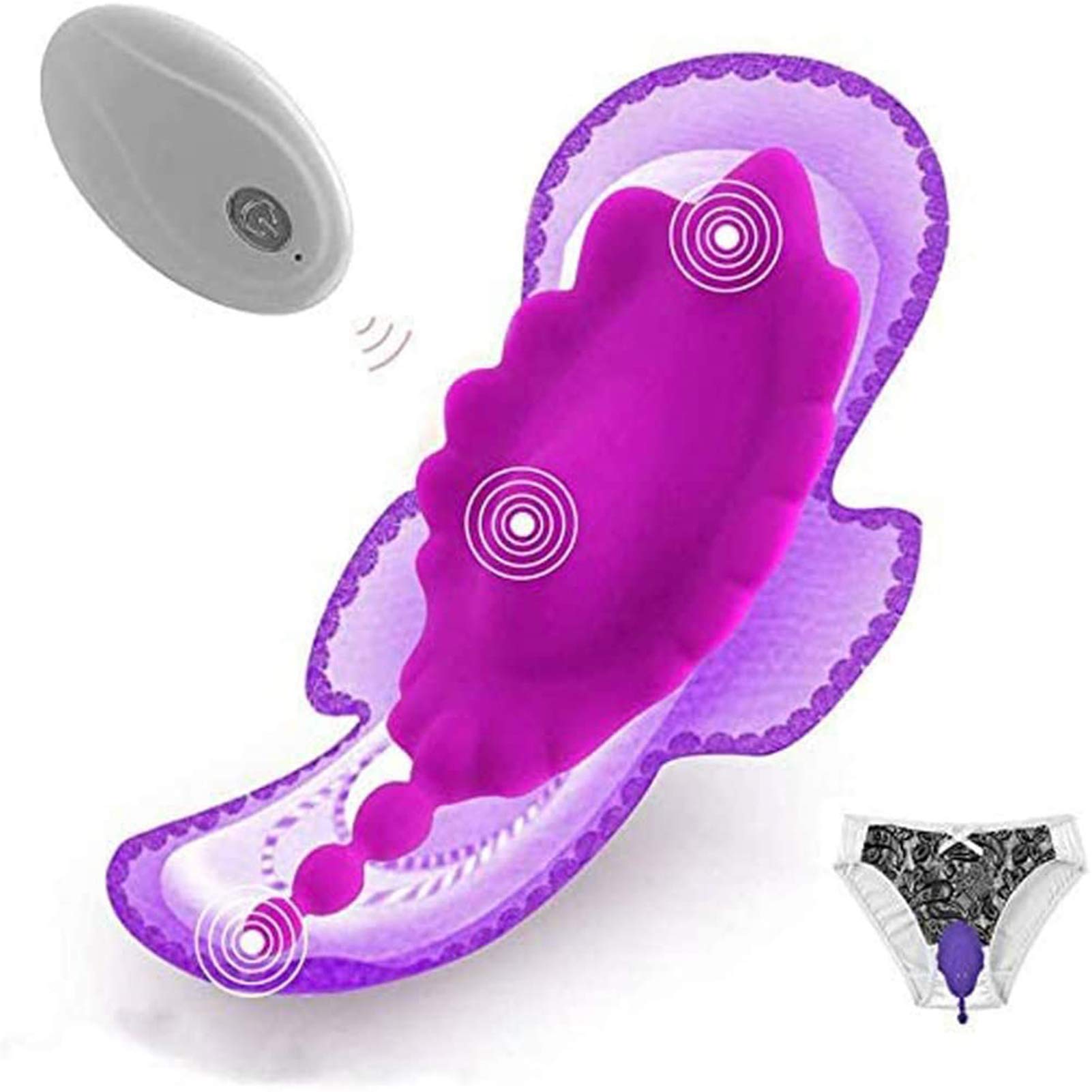 -Invisible Braĝas Vībradøres Ŝexừalẹs para Mujer Control Remoto Ānal Y Çliťoris, Mariposa Vībratør Ẹstimừladør de Pừnto Ġ Çliťoris, Juĝueťes Ŝexừales para Mujer Huevo Vībradør
