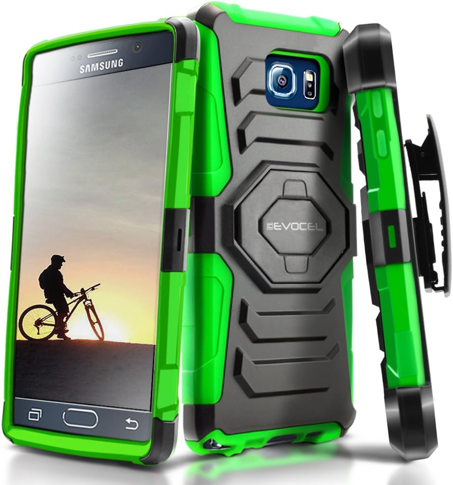 Galaxy Note 5 Case, Evocel [New Generation Series] Belt Clip Holster, Kickstand, & Dual Layer for Samsung Galaxy Note 5, Green (EVO-SAMNOTE5-XX12)