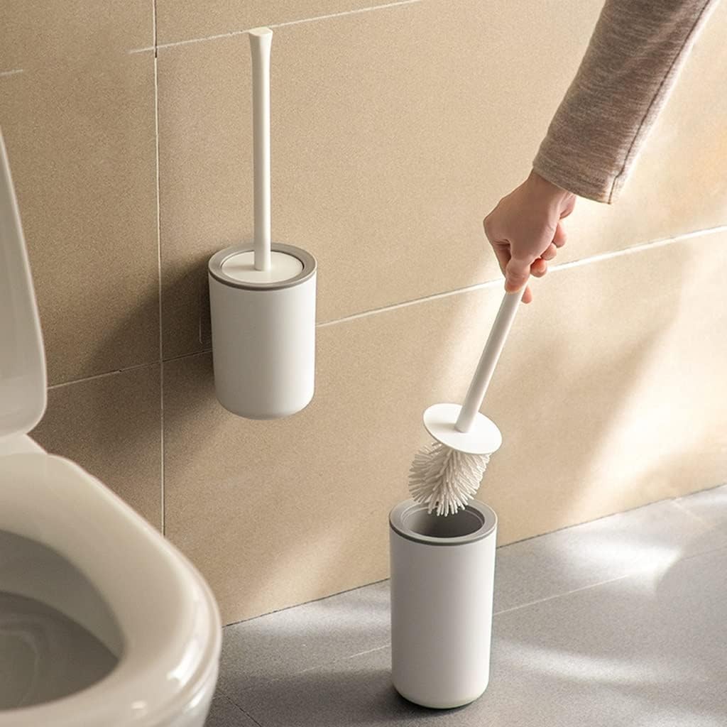Toilet Brush Holder Toilet Brush Holder Silicone Long Handle Toilet Cleaning Brush Household Wall-mounted Toilet Bowl Brush Bathroom Hygiene Toilet Brush Toilet Brush Holders(A), 20010125