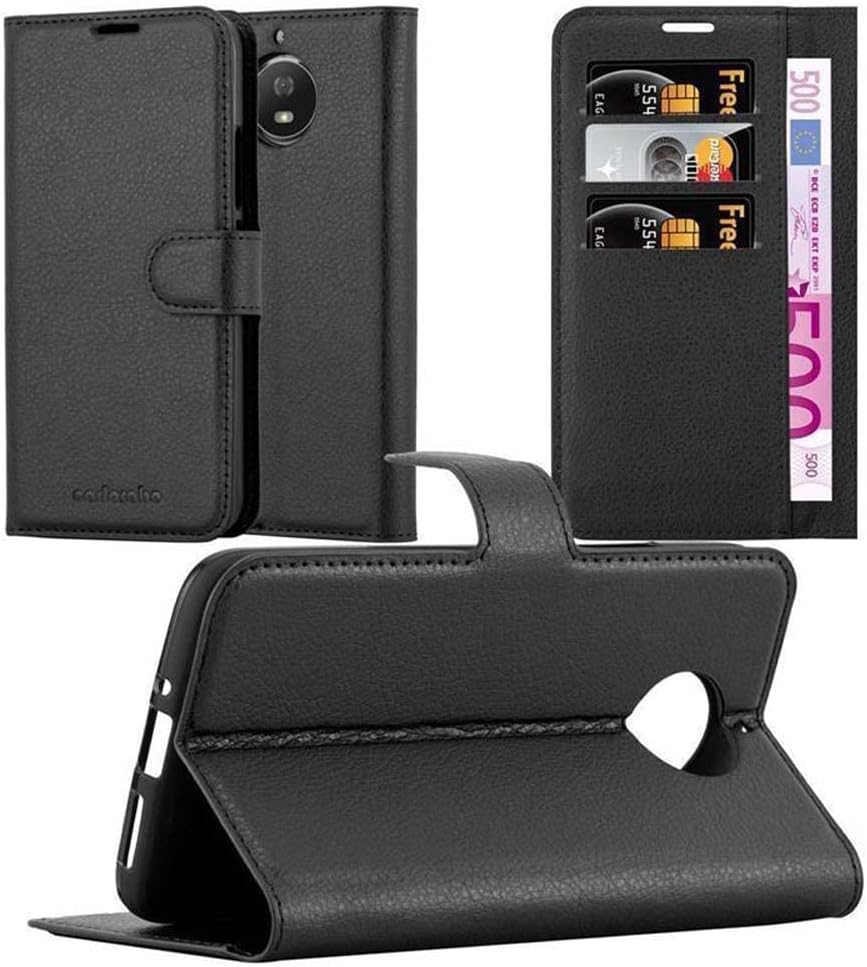 Cadorabo Funda Libro para Motorola Moto G5S en Negro Fantasma - Cubierta Proteccíon con Cierre Magnético, Tarjetero y Función de Suporte - Etui Case Cover Carcasa