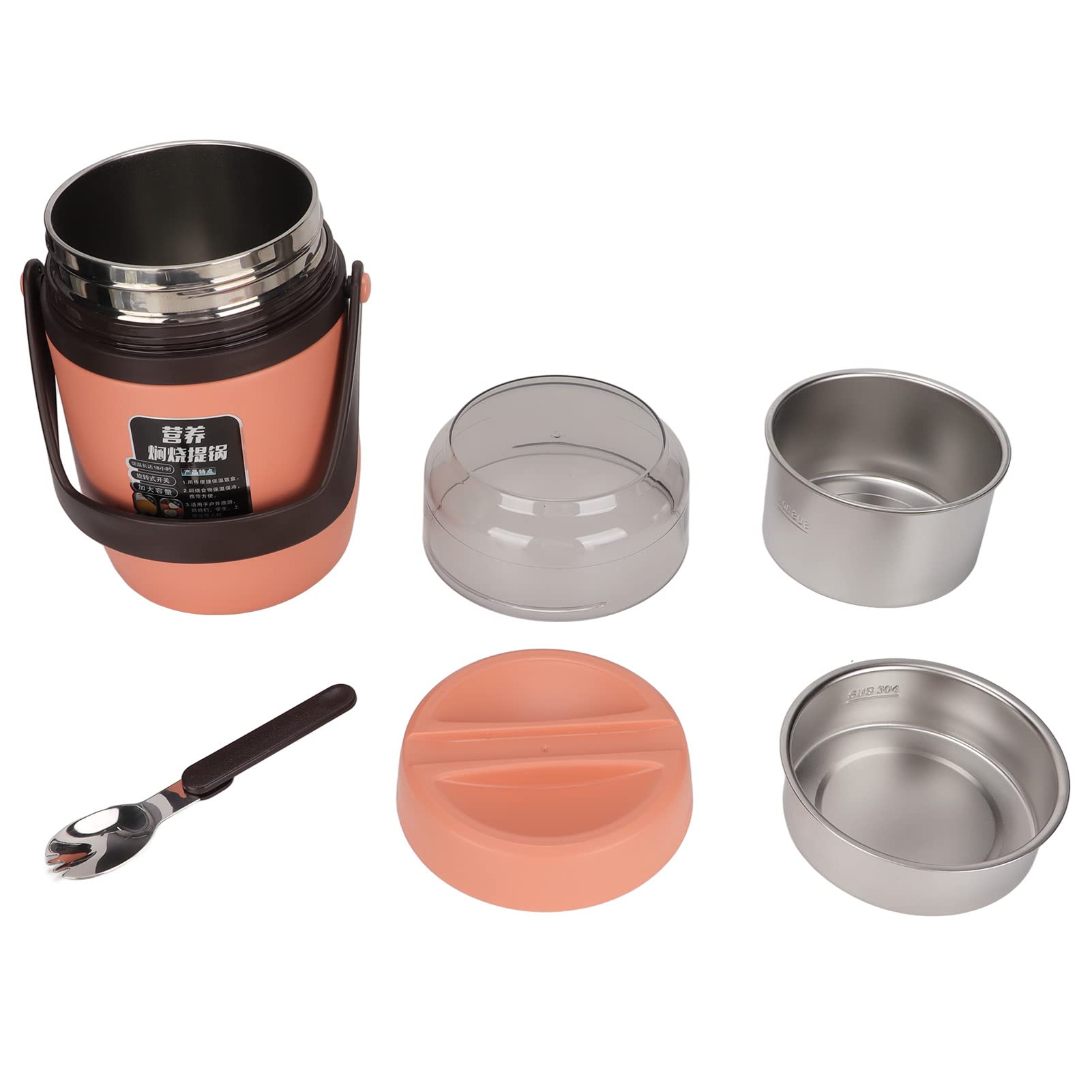 Recipiente Para Alimentos Con Aislamiento Al Vacío, Tarro Para Alimentos Con Aislamiento De 3 Niveles Y 2 L, Fiambrera Térmica De Acero Inoxidable Con Aislamiento Al Vacío
