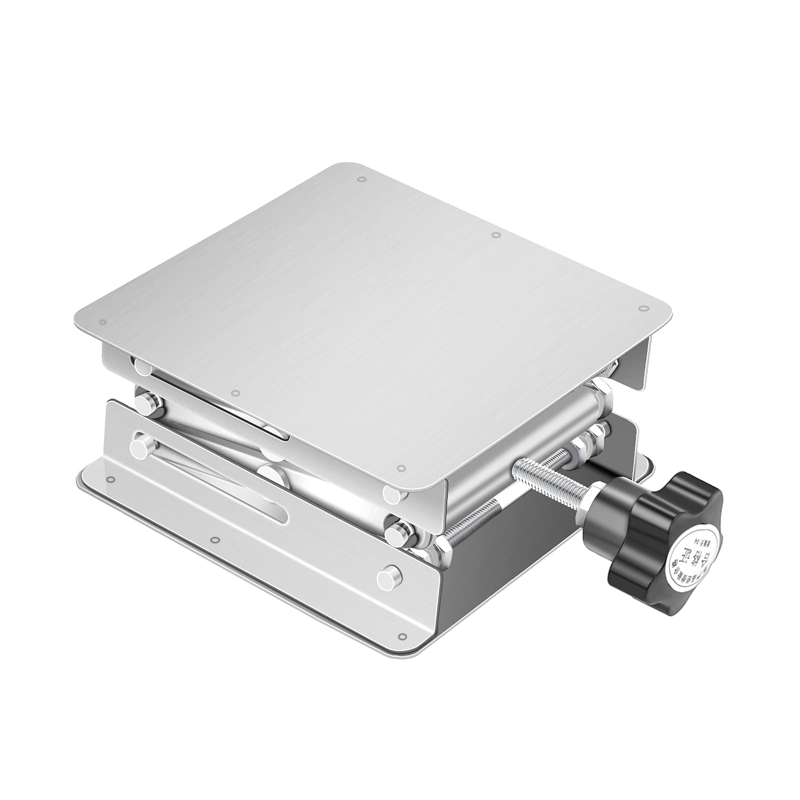 Ejoyous Table Élévatrice de Laboratoire, Ascenseur de Laboratoire Support de Ciseaux Lab Jack 100 x 100 mm, Table élévatrice en Acier Inoxydable, élévateur de Laboratoire 45-158mm